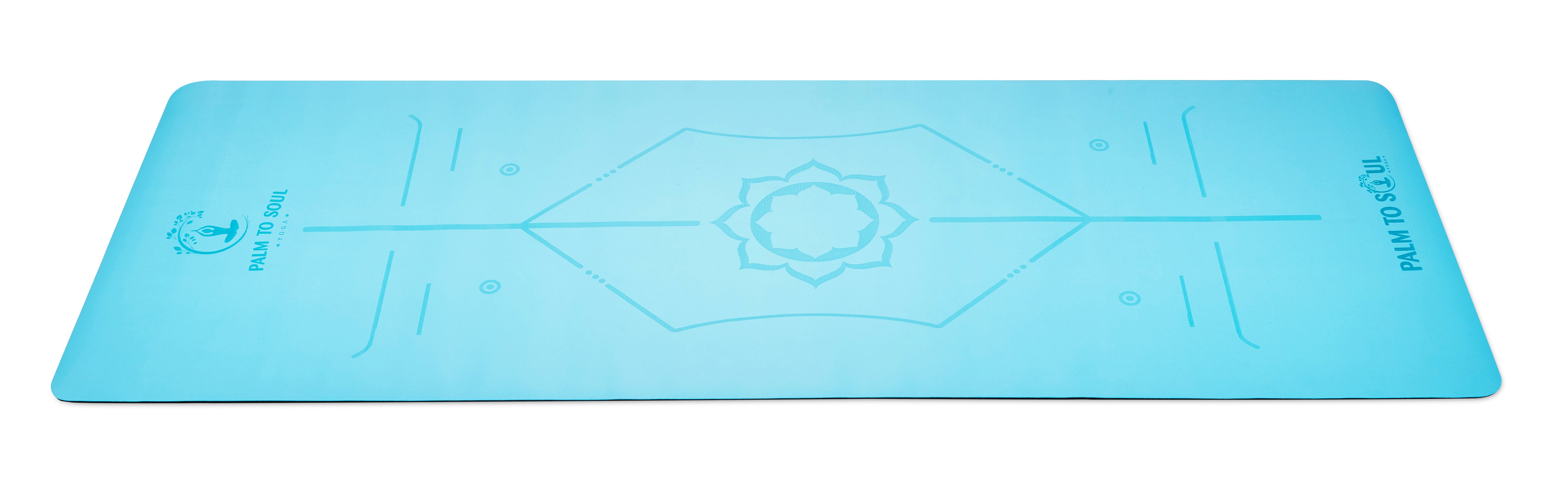 Hi Grip Bio-rubber alignment yoga mat Light Blue PTS4BL 