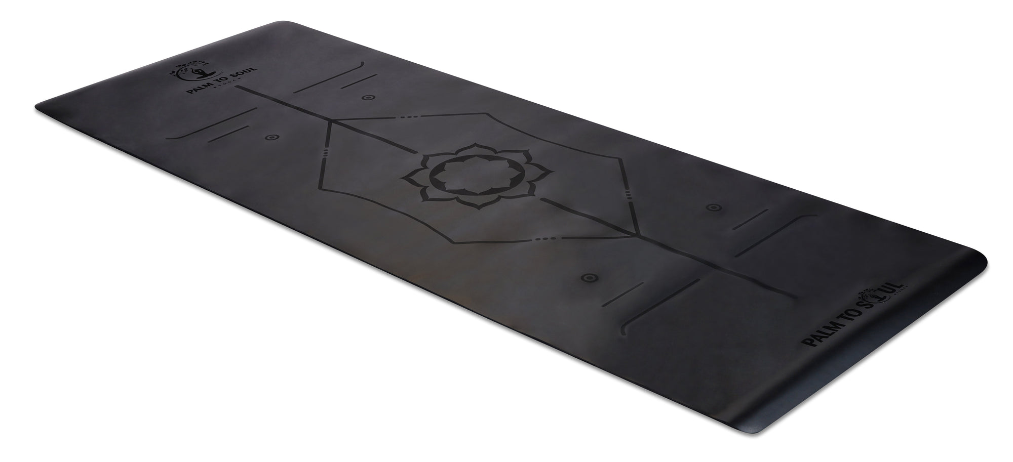 Hi Grip Bio-rubber alignment yoga mat Black PTS4B