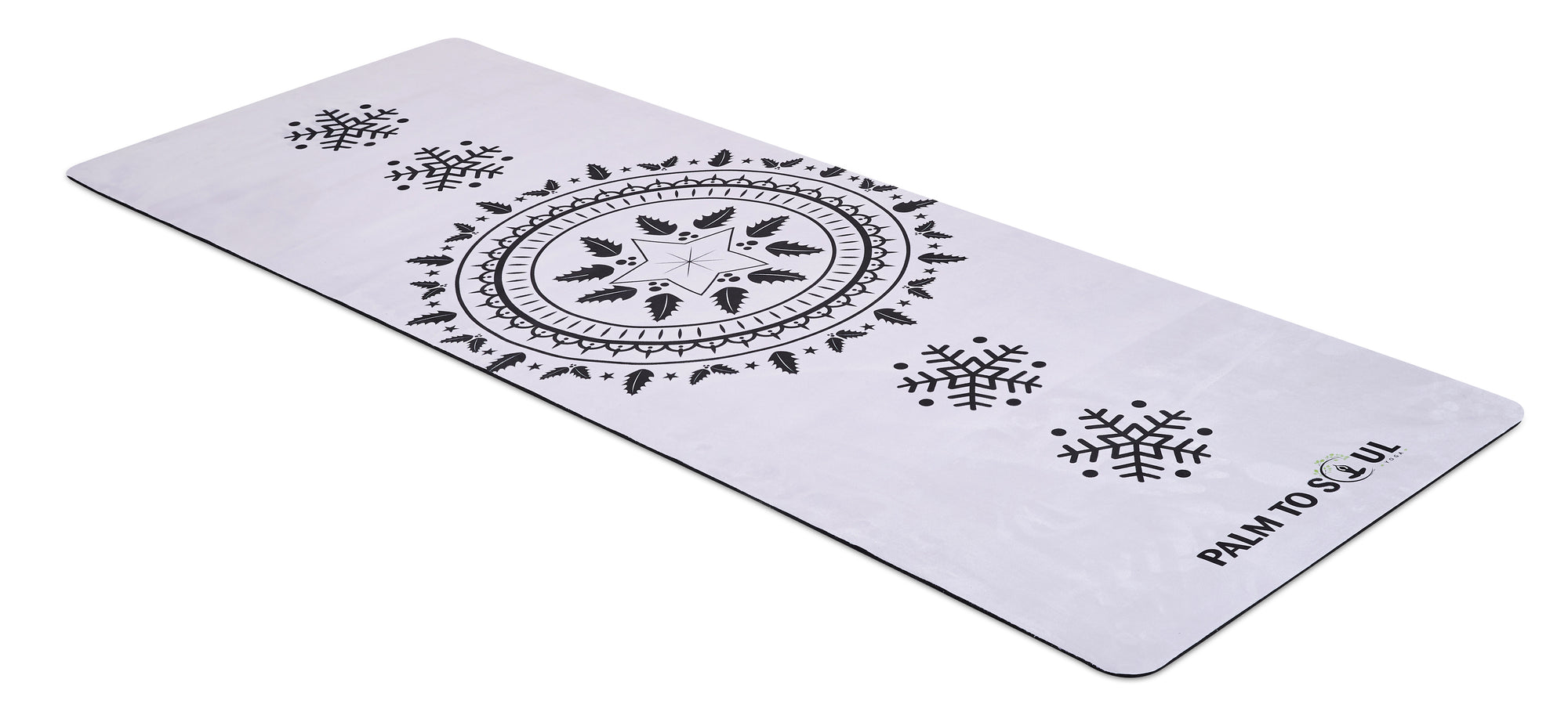 Vegan Suede with Bio-rubber backing yoga mat sun spirit design black