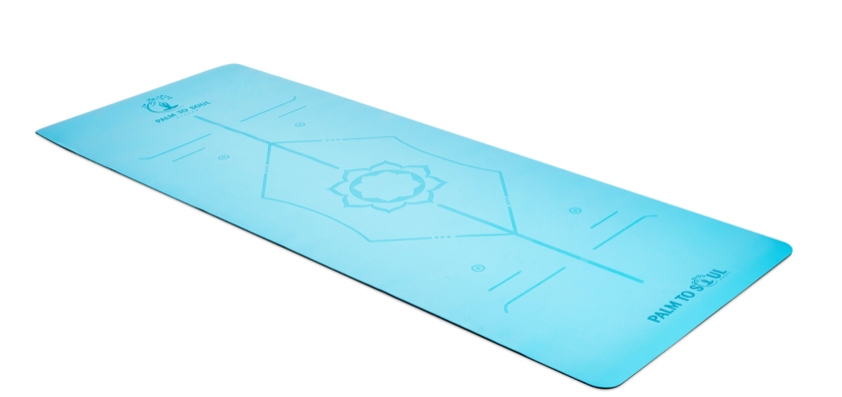 Hi Grip Bio-rubber alignment yoga mat Light Blue PTS4BL